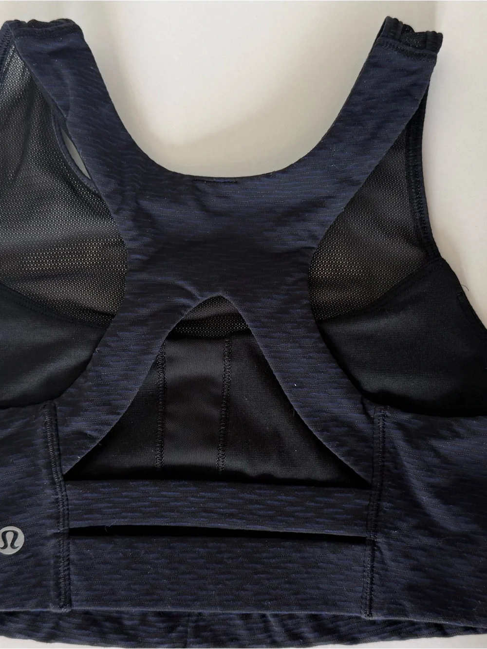 Lululemon Gear Up Bra – Score Jacquard Black Hero Blue Size 6